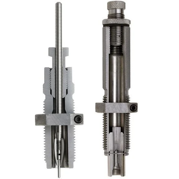 primary-30578 Hornady Custom Grade New Dimension Series I Rifle 2-Die Set, two silver dies standing upright