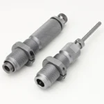 Hornady Custom Grade New Dimension Series III Rifle 2-Die Set, two silver threaded dies