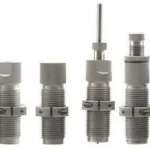 Hornady Custom Grade New Dimension Series V Rifle 4-Die Set, four gray metal dies