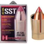 Hornady SST ML bullets, retail package beside a copper bullet in tan sabot