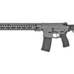 Patriot Ordnance Factory POF MINUTEMAN, tungsten right-side view with magazine and adjustable stock