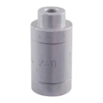 Hornady Lock-N-Load Headspace Bushing, silver cylindrical bushing marked 240, angled front view