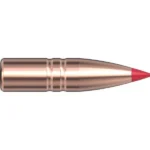 Hornady CX Bullets, side view of copper-colored bullet with grooves and red polymer tip