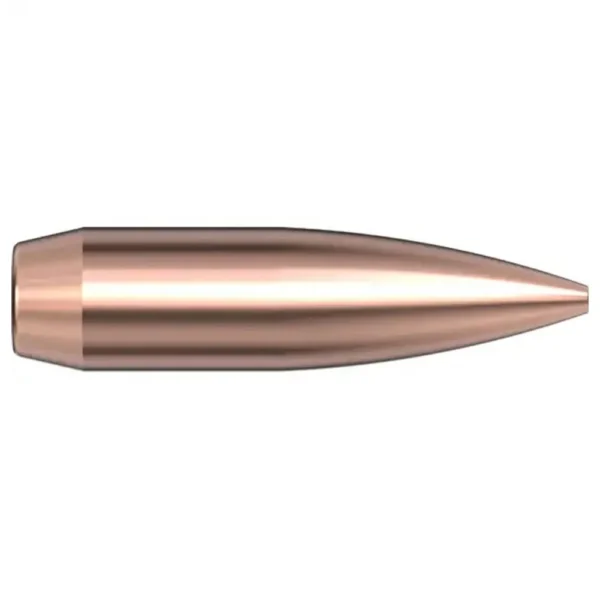 Hornady Aeromatch Rifle Bullets SEQUENTIAL .30 Cal .308 168 gr HPBT, side view of copper bullet