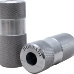 Hornady Cartridge Gauge 6mm GT silver metal gauges with knurled ends, upright and angled views