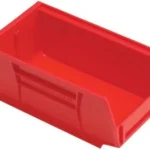 Hornady Lock-N-Load AP Cartridge Catcher, red open-top plastic bin in angled front view