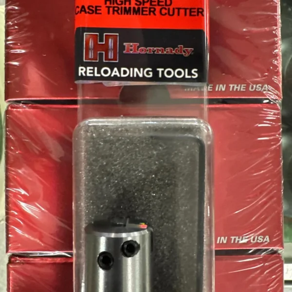 Hornady High Speed Case Trim Cutter, silver cutter in red retail blister packaging