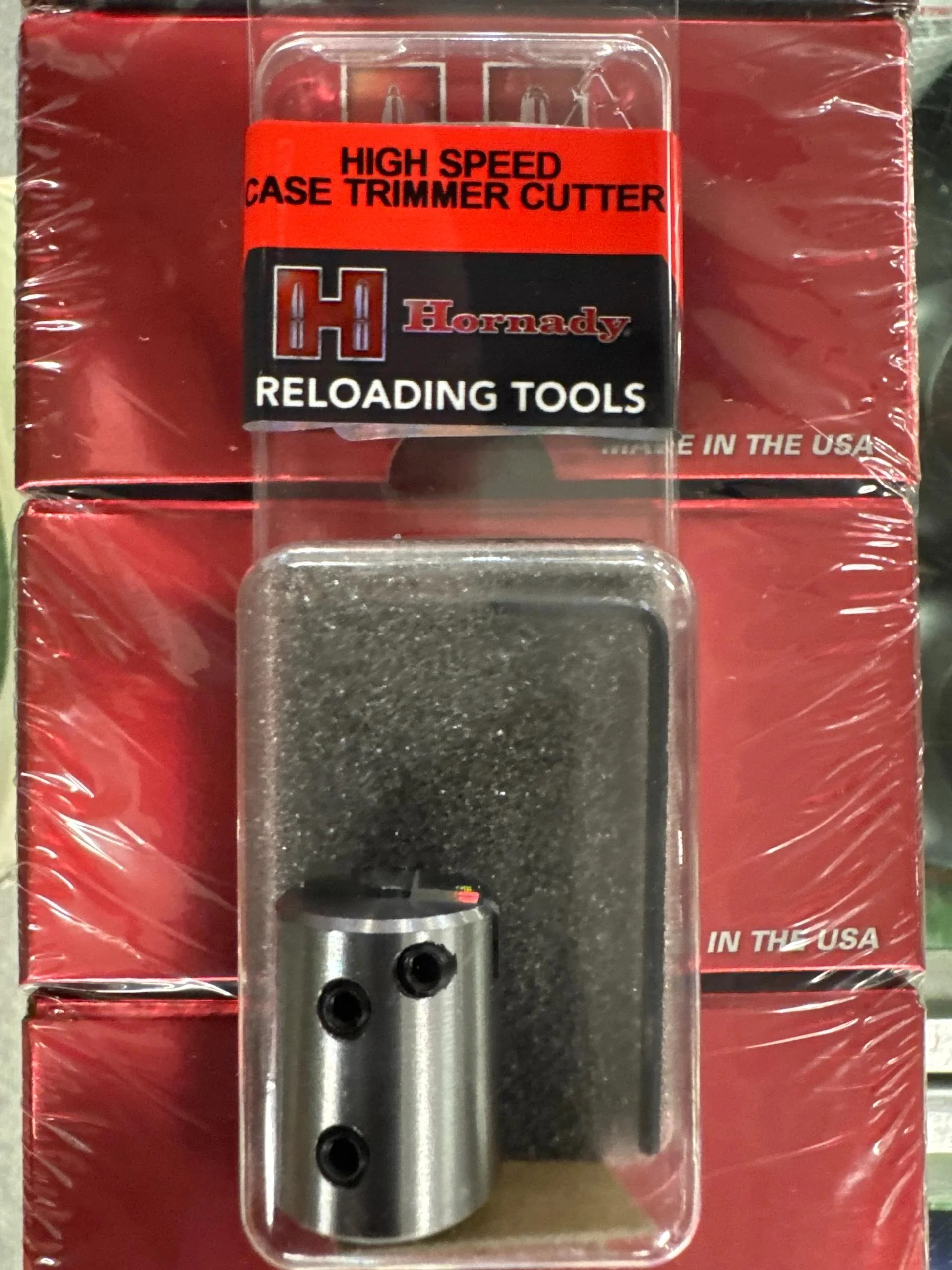 primary-30856 Hornady High Speed Case Trim Cutter, silver cutter in red retail blister packaging