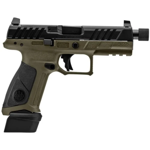 Beretta U.S.A. Beretta APX A1 Full Size Tactical Handgun 9mm Luger 21rd Magazines (3) 4.8" Threaded Barrel OD Green with