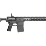 Springfield ST VIC V2 B5 black rifle, side view with magazine, adjustable stock and long handguard