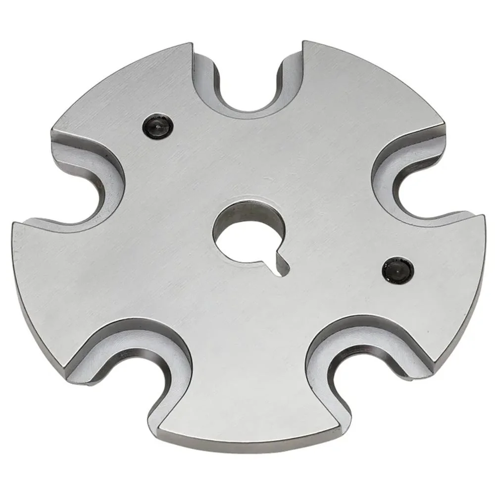 primary-31118 Hornady Shell Plate #11 silver top view with five shell slots and central opening