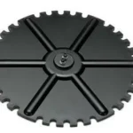 Hornady Lock-N-Load Automatic Case Feeder Handgun Plate, black top view with radial grooves