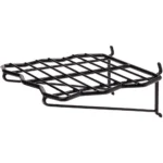 Hornady Square-Lok Wire Shelf 9x9 Black, angled view with wire grid and mounting hooks