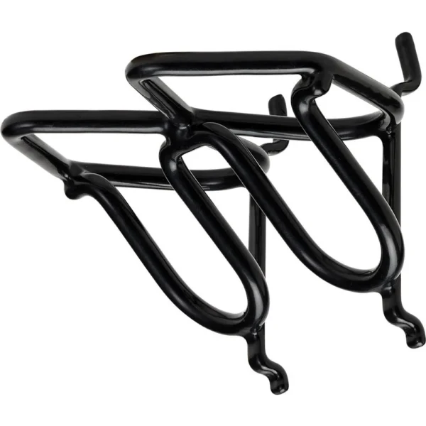 Hornady 2 Gun Rack, black tubular rack in angled front view