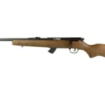 Savage Arms SAV MKII-GY wood-stock bolt-action rifle in left-side view with detachable magazine