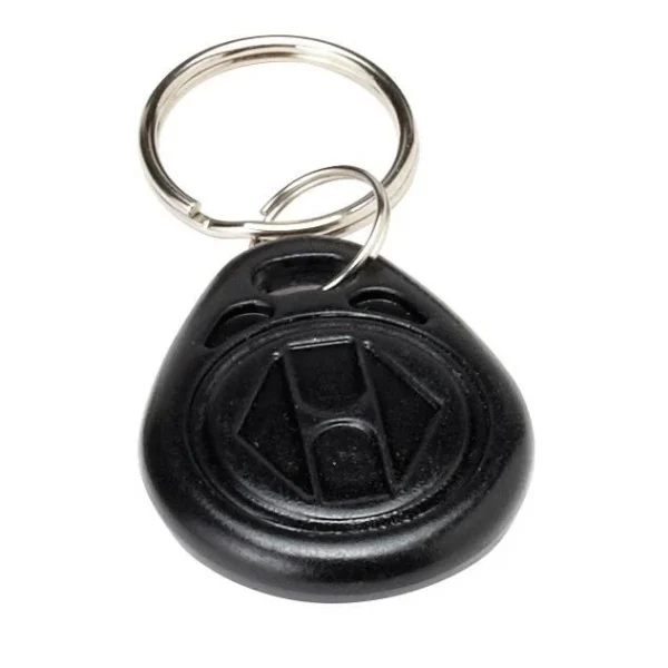 Hornady RAPiD Safe Key Fob, black oval fob with raised button and silver split ring