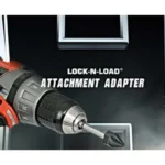 Hornady Lock-n-Load Attachment Adapter retail package showing adapter mounted in a drill