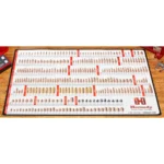 Hornady Reloading Counter Mat, top view with red border, cartridge diagrams and Hornady logo