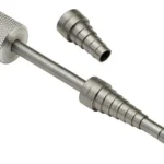 Hornady Pilot Style Flash Hole Deburr Tool, silver knurled tool with removable fitting