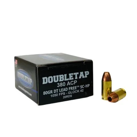 Double Tap Ammunition Double Tap DT Lead Free Handgun Ammunition .380 Auto 80gr SC-HP 1145 fps 20/ct