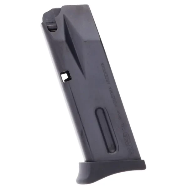 Bersa Thunder Ultra Compact 9 Handgun Magazine, black matte, angled side view
