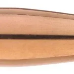 Sierra Tipped MatchKing Rifle Bullets, single copper-colored bullet with green tip, side view