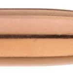 Sierra High Velocity GameKing rifle bullet, side view with copper jacket and green pointed tip