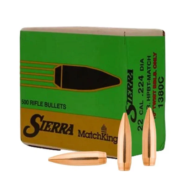 Sierra Bullets Sierra MatchKing Rifle Bullets (500/ct) .22 cal .224 69 gr HPBT MATCH