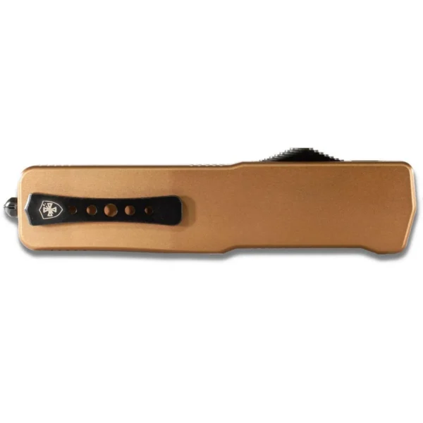 Templar Knives Premium Lightweight Anodized Bronze Small Automatic Knife, closed side view