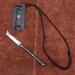 Templar Knife Templar Neck Knife Black Powder D2 Tanto Silver
