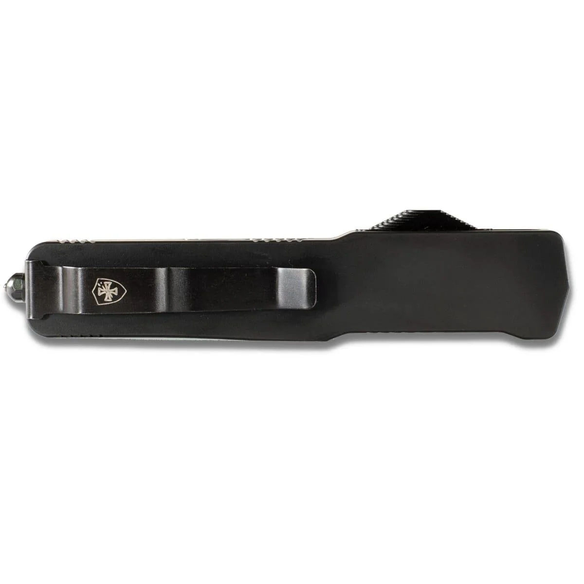 primary-31734 Templar Knife Templar Knives Premium Lightweight Slim Black Rubber Automatic Knife 3 1/4" Drop Point Blade Black