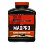 Accurate Magpro Rifle Powder, black bottle with red cap and red-and-black label