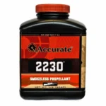 Accurate 2230 Rifle Powder, black bottle with red cap and red, black and gold front label