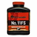 Accurate No. 11FS Handgun Powder, black bottle with red cap and red-and-black front label