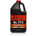 Accurate No 11FS Powder, black jug with red cap and red, black and white front label