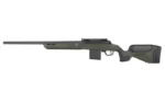 Savage Arms SAV 110 CRE PRDTR green bolt-action rifle, right-side view with black barrel