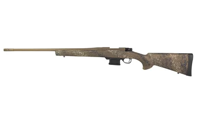 HOWA M1500 FENCE LINE rifle, right-side view with camouflage stock and black barrel