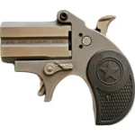 BOND STUBBY stainless derringer, right-side view with exposed hammer and black textured grip