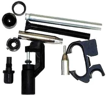 Mayville Engineering Co./Mec MEC Reloading Die Kit, black and silver components laid out