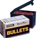 Speer TNT Rifle Bullets Value Pack, box beside open blue tray of copper-coloured bullets