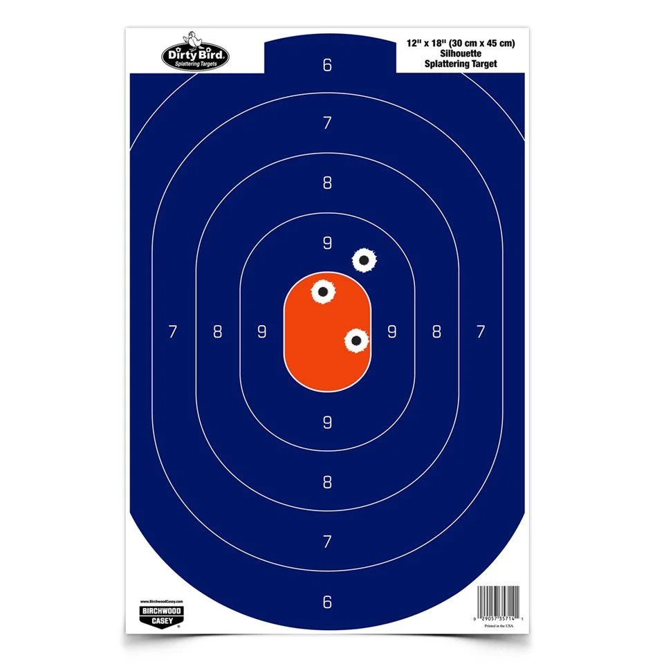 primary-31950 Birchwood Casey Dirty Bird Silhouette Paper Target 12"x18" Blue/Orange 50/ct