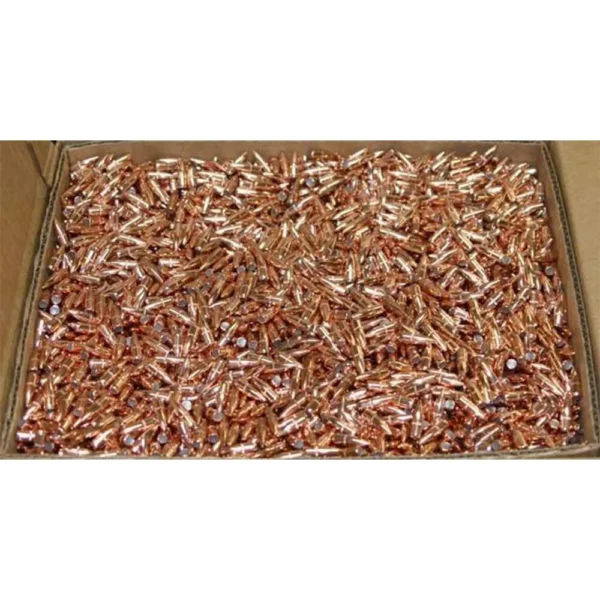 Hornady Traditional / FMJ Rifle Bullets, bulk copper-colored pointed bullets in open box