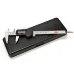 MEC Digital Calipers in silver and black, displayed open on a black case