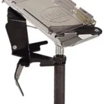 Mayville Engineering Co./Mec MEC E-Z Primer V, angled view of silver and black primer feeder
