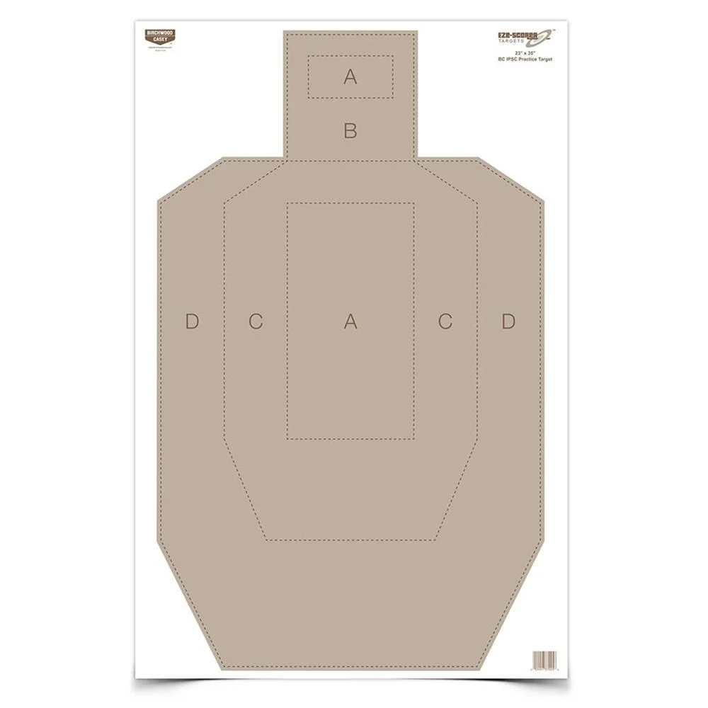 primary-32041 Birchwood Casey EZE-Scorer Paper Practice Targets tan silhouette target, front view