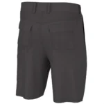 Huk Next Level Shorts, dark gray front view with belt loops and side pockets