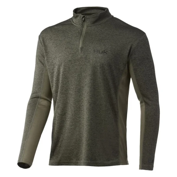 Marolina DBA HUK Huk Coldfront 1/4 Zip Long Sleeve Shirt Heather Moss S
