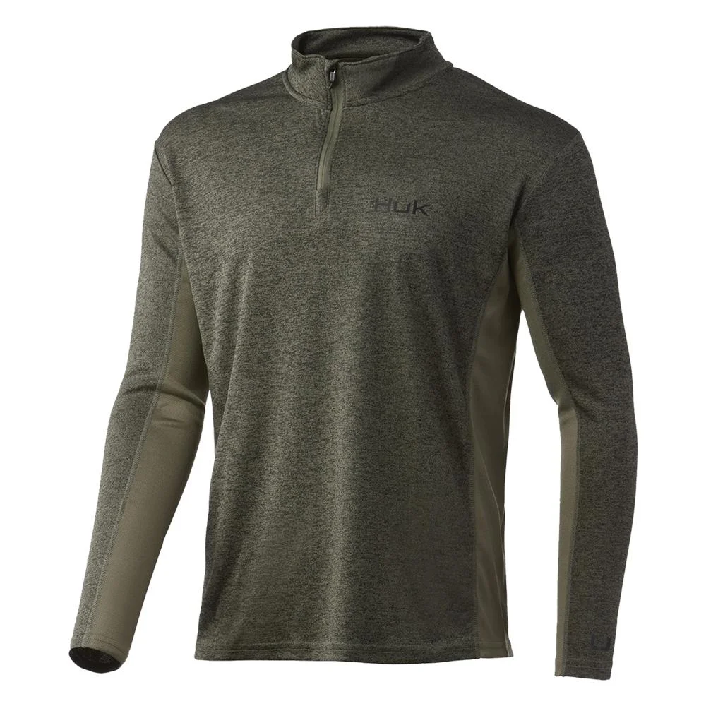 primary-32189 Marolina DBA HUK Huk Coldfront 1/4 Zip Long Sleeve Shirt Heather Moss S