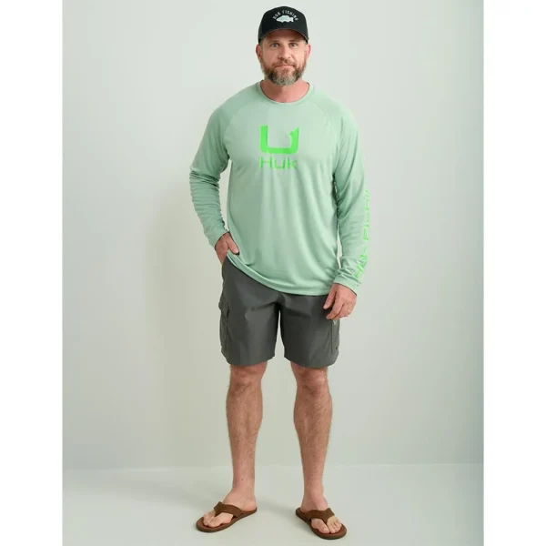 Marolina DBA HUK Huk Icon Crew Long Sleeve Shirt Fog Green S