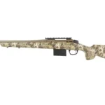 CVA Cascade VMNT HNTR rifle in FDE camouflage, right-side view with rail and detachable magazine